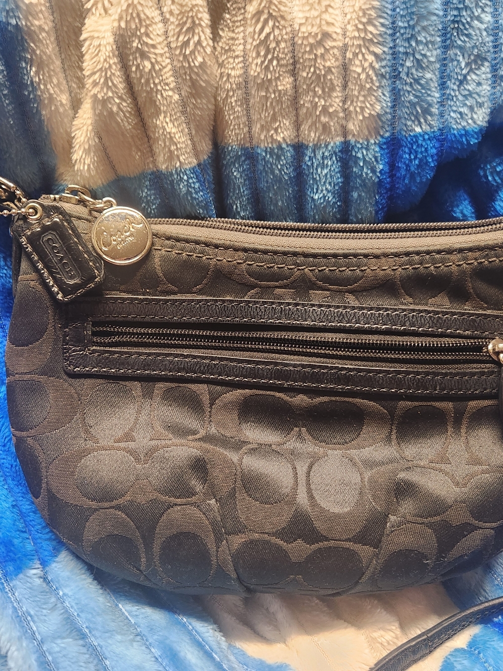 Vintage Y2K Coach Black Signature Jacquard Demi Pouch Crossbody Bag Mini